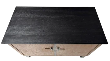 Art Deco Modernist Sideboard or credenza with Black Lacquered Top, 1930s